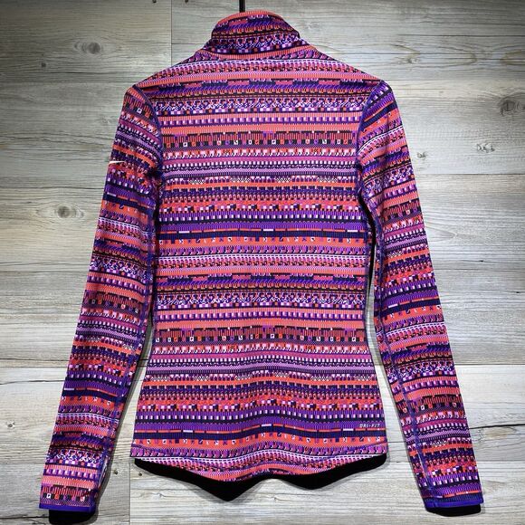 Nike Pro Hyperwarm 1/2 Zip Thermal Pullover Women’s Small Pink Multi Thumbholes - Picture 2 of 9